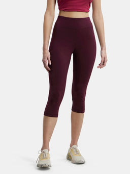 Jockey - 1391 Women Super Combed Cotton Elastane Capri - Wine Tasting & Biscay bay