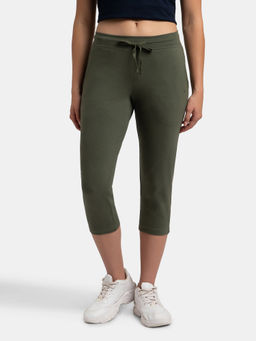 Jockey - 1300 Women Super Combed Cotton Elastane Capri - Beetle