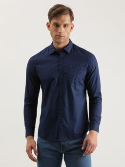 Lee - Men Slim Printed Navy Shirt