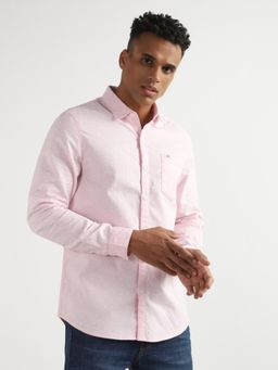Lee - Men Slim Printed Pink Shirt