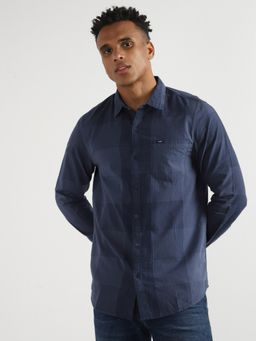 Lee - Men Slim Checked Navy Shirt