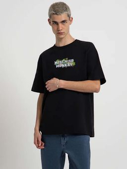 MISCHIEF MONKEY - Men Black Graphic Printed T-shirt