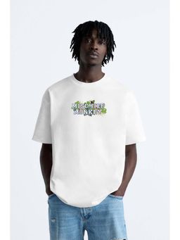 MISCHIEF MONKEY - Men White Graphic Printed T-shirt