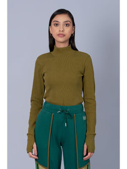 Muvazo - Women Olive Evergreen Love T-shirt