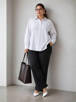 Virgio - Striped Cotton Plus Size Shirt