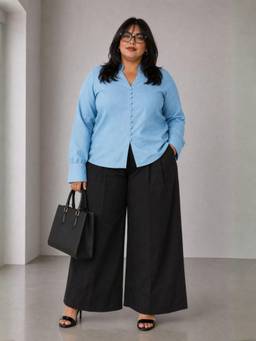 Virgio - Self Design Viscose Mandarin Plus Size Shirt