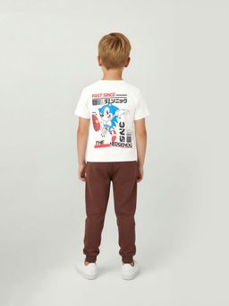 max - Boys Off White Sonic Graphic Printed T-shirt