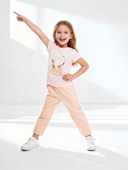 max - Girls Pink Graphic Printed T-shirt