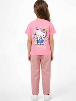 max - Girls Pink Hello Kitty Graphic Printed T-shirt
