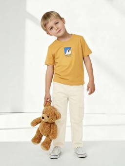 max - Boys Mustard Printed T-shirt