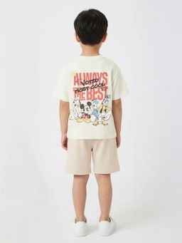 max - Boys Off White Mickey Mouse Graphic Printed T-shirt