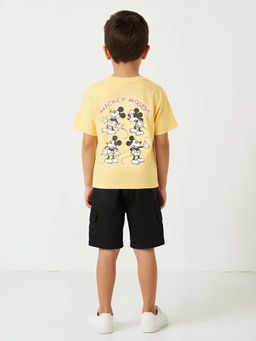 max - Boys Yellow Mickey Mouse Graphic Printed T-shirt