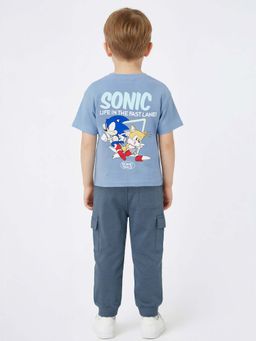 max - Boys Blue Sonic Graphic Printed T-shirt