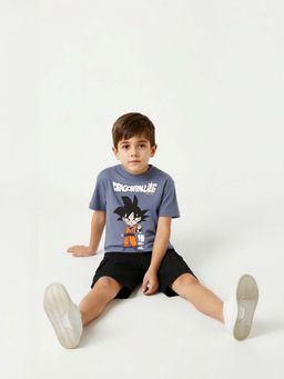 max - Boys Grey Dragon Ball Z Graphic Printed T-shirt
