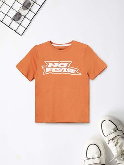max - Boys Orange Printed T-shirt