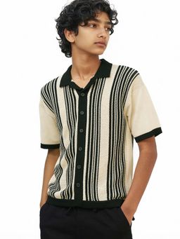 max - Boys Multi-Color Knit Striped Shirt