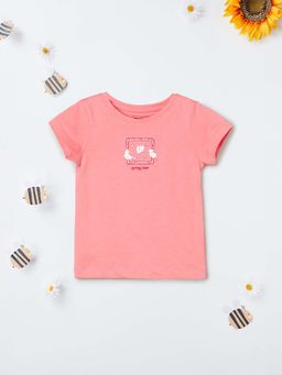 max - Girls Pink Printed T-shirt