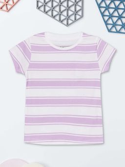 max - Girls Lavender Striped T-shirt