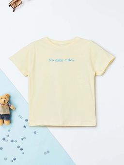 max - Boys Yellow Typography Printed T-shirt