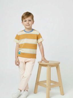 max - Boys Yellow Striped T-shirt