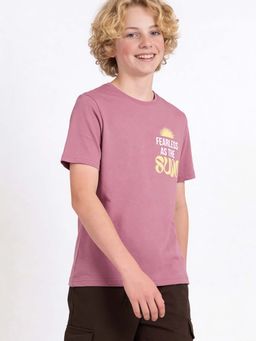 max - Boys Purple Typography Printed T-shirt
