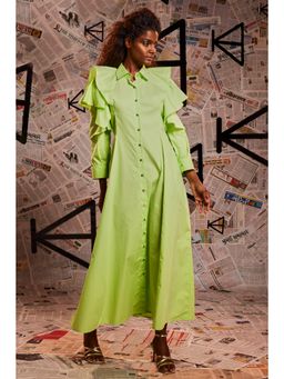 Echke - Lemon Green Shirt Dress