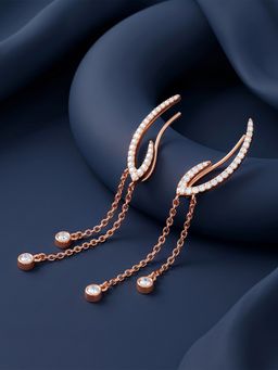 GIVA - Silver Rose Gold Classic Climber Earrings