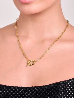ELRA - 18K Gold Plated Toggle Chain Necklace Stainless Steel Waterproof and Anti-Tarnish