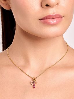 ELRA - 18K Gold Plated Blush Charm Necklace Stainless Steel Waterproof and Anti-Tarnish