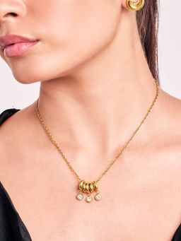 ELRA - 18K Gold Plated Orbit Necklace Stainless Steel Waterproof and Anti-Tarnish