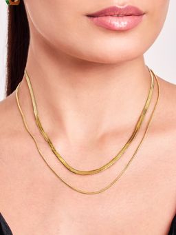 ELRA - 18K Gold Plated Layer Necklace Stainless Steel Waterproof and Anti-Tarnish