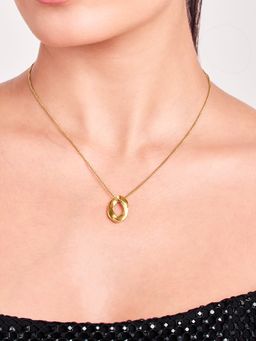 ELRA - 18K Gold Plated Molten Curve Necklace Stainless Steel Waterproof and Anti-Tarnish