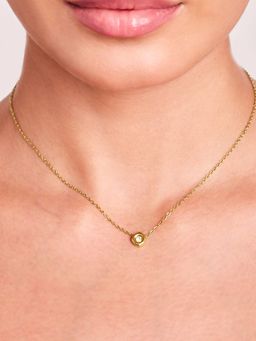 ELRA - 18K Gold Plated Crystal Hex Necklace Stainless Steel Waterproof and Anti-Tarnish