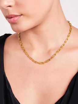 ELRA - 18K Gold Plated Orb Link Necklace Stainless Steel Waterproof and Anti-Tarnish