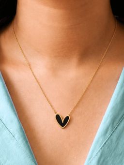 ELRA - 18K Gold Plated Heart Necklace Stainless Steel Waterproof and Anti-Tarnish