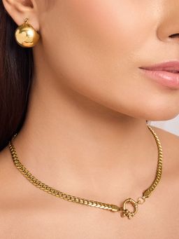 ELRA - 18K Gold Plated Halo Circle Necklace Stainless Steel Waterproof and Anti-Tarnish