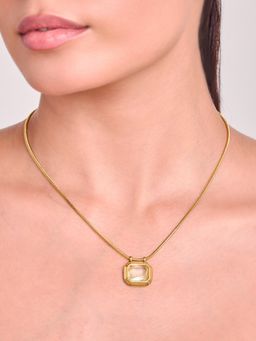 ELRA - 18K Gold Plated Frame Necklace Stainless Steel Waterproof and Anti-Tarnish