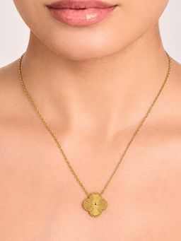 ELRA - 18K Gold Plated Clover Necklace Stainless Steel Waterproof and Anti-Tarnish