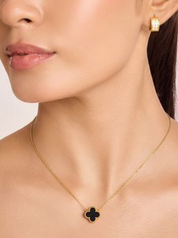 ELRA - 18K Gold Plated Clover Necklace Stainless Steel Waterproof and Anti-Tarnish