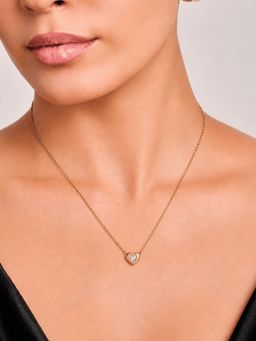 ELRA - 18K Gold Plated Blush Heart Necklace Stainless Steel Waterproof and Anti-Tarnish