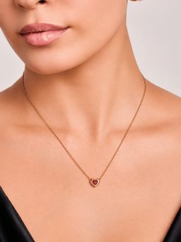 ELRA - 18K Gold Plated Blush Heart Necklace Stainless Steel Waterproof and Anti-Tarnish
