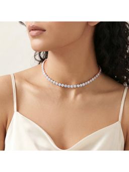GIVA - Silver Luminous Grace Choker Necklace