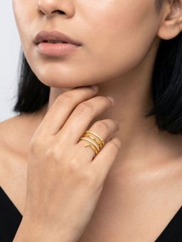GIVA - Silver Golden Gilded Flow Adjustable Ring