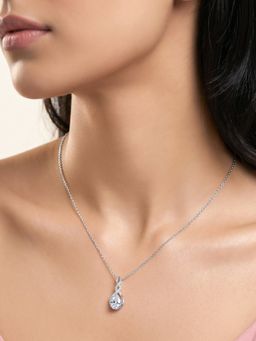 GIVA - Silver Unique Infinity Pendant with Link Chain