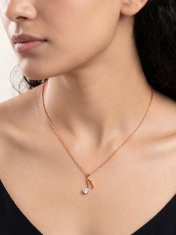 GIVA - Silver Golden Melody Pendant with Link Chain