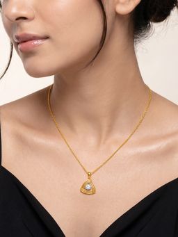 GIVA - Silver Golden Tripod Pendant with Link Chain