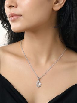 GIVA - Silver Ganapati Ji Pendant with Link Chain