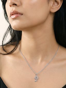GIVA - Silver Ekadantaya Pendant with Link Chain
