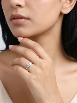 GIVA - Silver Trio Zircon Adjustable Ring