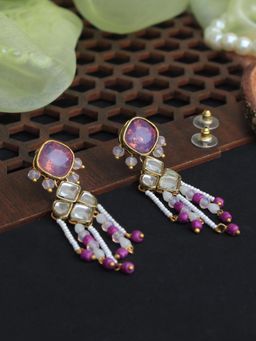 BeAbhika - Purple Kundan Paradise Earrings